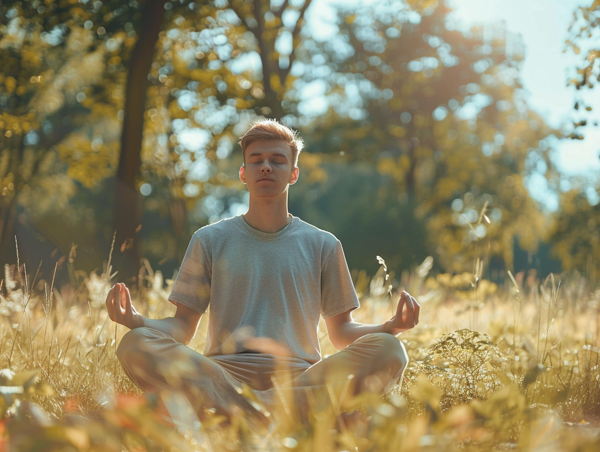 Жінка практикує йогу на заході сонця